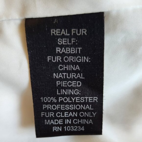 Adrienne Landau rabbit fur vest coat Sz 4/5 side pockets - Picture 6 of 6